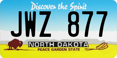 ND license plate JWZ877