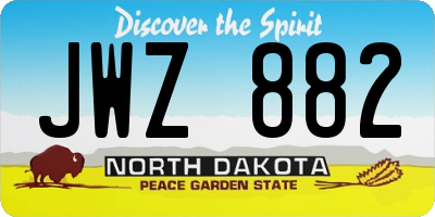 ND license plate JWZ882