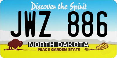 ND license plate JWZ886