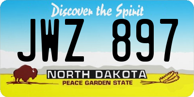 ND license plate JWZ897