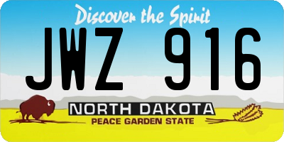 ND license plate JWZ916