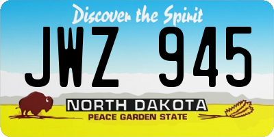 ND license plate JWZ945