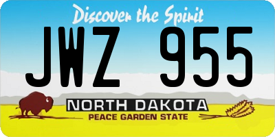ND license plate JWZ955