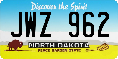 ND license plate JWZ962