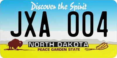 ND license plate JXA004