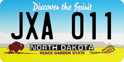 ND license plate JXA011