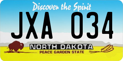 ND license plate JXA034
