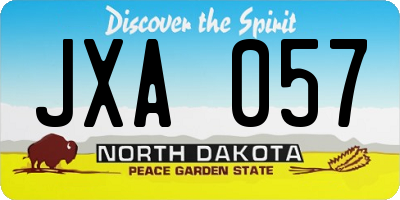 ND license plate JXA057