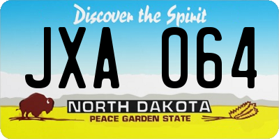ND license plate JXA064
