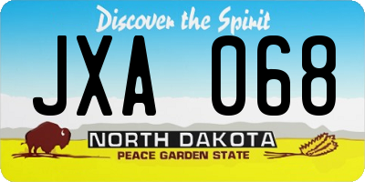 ND license plate JXA068