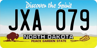 ND license plate JXA079