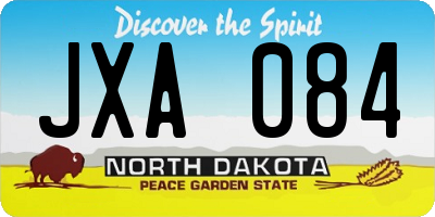 ND license plate JXA084