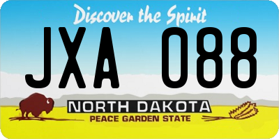 ND license plate JXA088