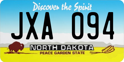 ND license plate JXA094