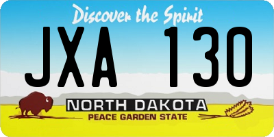 ND license plate JXA130