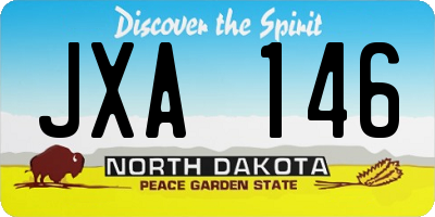 ND license plate JXA146