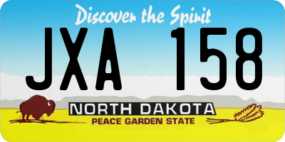 ND license plate JXA158