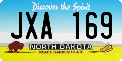 ND license plate JXA169