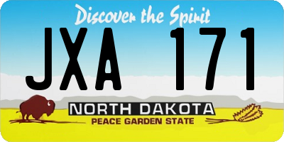 ND license plate JXA171