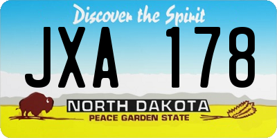 ND license plate JXA178
