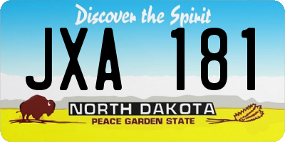 ND license plate JXA181