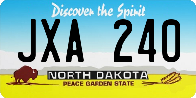 ND license plate JXA240