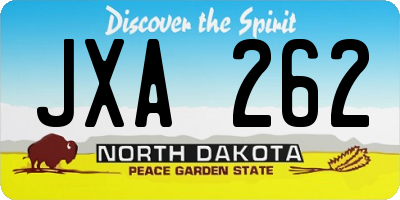 ND license plate JXA262