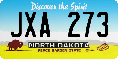 ND license plate JXA273