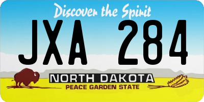 ND license plate JXA284