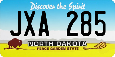 ND license plate JXA285