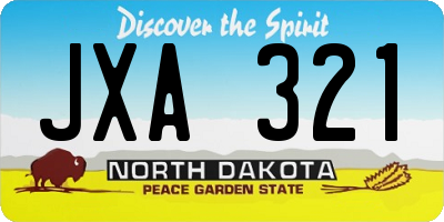 ND license plate JXA321