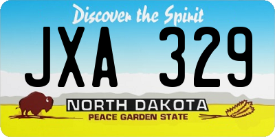 ND license plate JXA329
