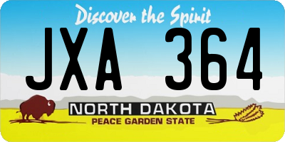 ND license plate JXA364