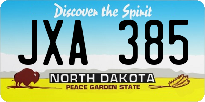 ND license plate JXA385