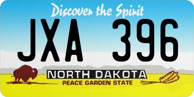 ND license plate JXA396