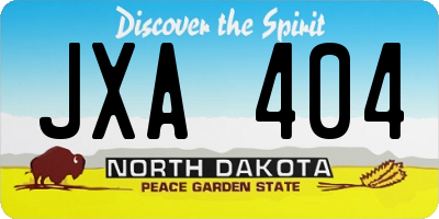 ND license plate JXA404