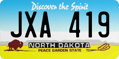ND license plate JXA419
