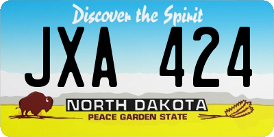 ND license plate JXA424