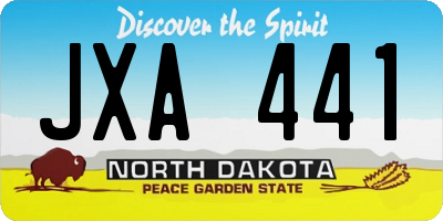 ND license plate JXA441