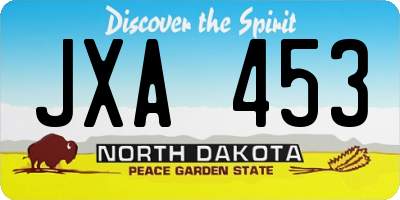 ND license plate JXA453