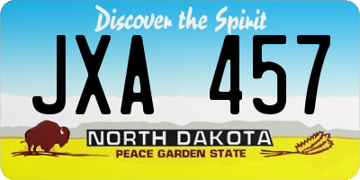 ND license plate JXA457