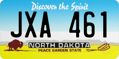 ND license plate JXA461