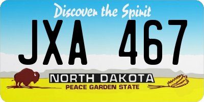 ND license plate JXA467