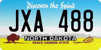 ND license plate JXA488