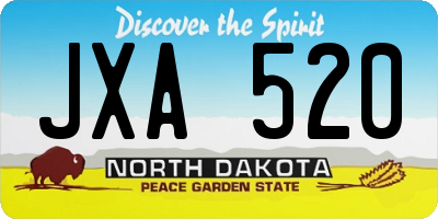 ND license plate JXA520