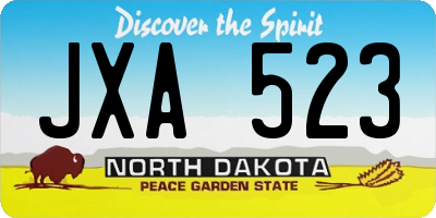 ND license plate JXA523