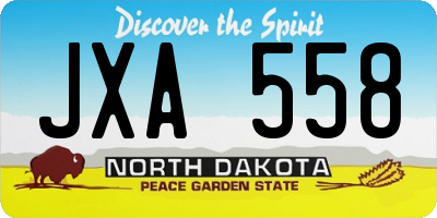 ND license plate JXA558