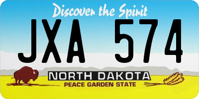 ND license plate JXA574