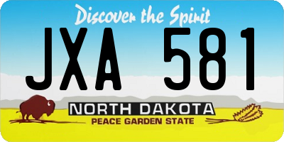 ND license plate JXA581