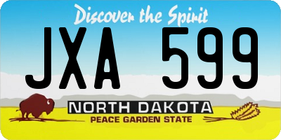 ND license plate JXA599